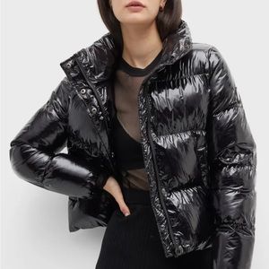 Noize Coco Patent Cropped Puffer Jacket